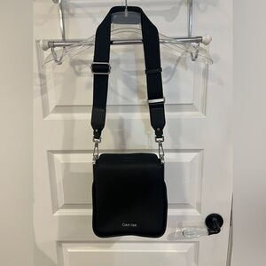 Calvin Klein Black Leather Crossbody Bag for Men